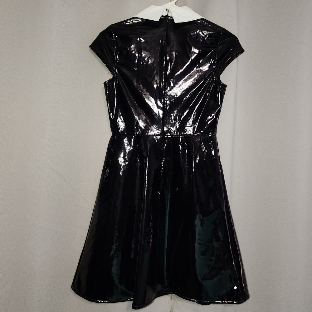 Killstar Generation Hex Gloss Skater Dress -XS- Wednesday Addams vinyl dress - Picture 2 of 3